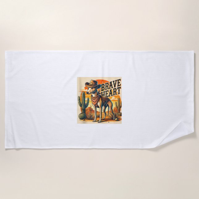 Funny Sheriff Hundeshirt Greyhound Whippet Hund Ma Strandtuch (Vorderseite)