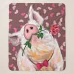 Funny Sherpa Blanket mit Gentleman Pig Sherpadecke<br><div class="desc">Gentleman Pig MIGNED Painting</div>