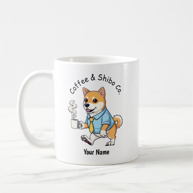 Funny  Shiba Inu Dog Business Suit Coffee  Kaffeetasse (Links)