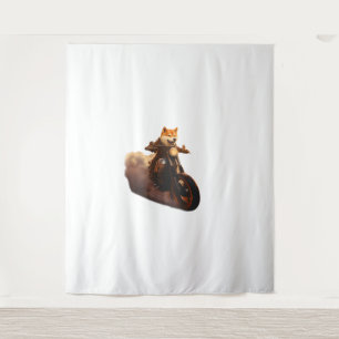 Funny , Shiba Inu, Motorrad, Hund, Puppe, Männer, Wandteppich
