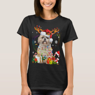 Funny Shih Tzu Christmas Reindeer Weihnachtslicht T-Shirt