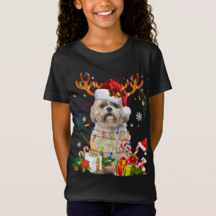 Funny Shih Tzu Christmas Reindeer Weihnachtslicht T-Shirt