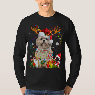 Funny Shih Tzu Christmas Reindeer Weihnachtslicht T-Shirt