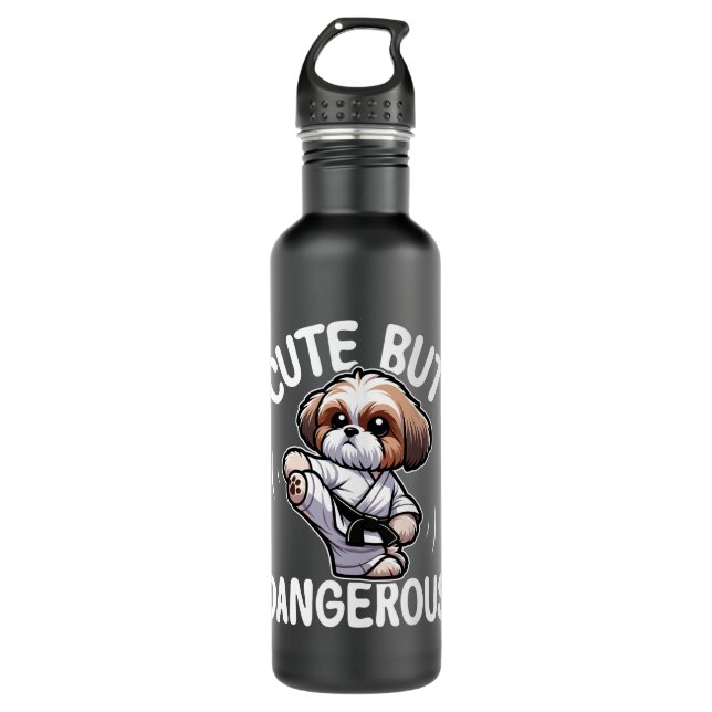Funny Shih-Tzu Dog Edelstahlflasche (Vorderseite)