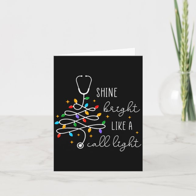 Funny Shine Bright Like A Call Light Nurse Merry C Karte (Vorderseite)