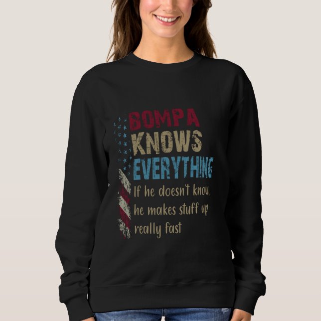 Funny Shirt Bompa Know Alles - Opa Geschenk (Vorderseite)