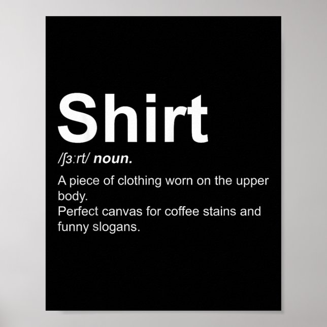 Funny Shirt Definition Quirky Definition Design Poster (Vorne)