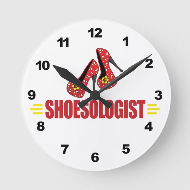 Funny Shoes Runde Wanduhr (Vorderseite)