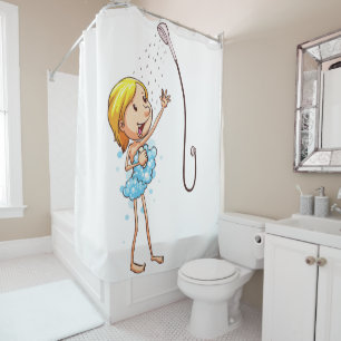 FUNNY SHOWER CURTAINS MIT BUBBLES DUSCHVORHANG