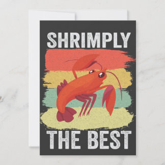 Funny Shrimp Shellfish Behielt es Shrimple Fishing Einladung