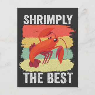 Funny Shrimp Shellfish Behielt es Shrimple Fishing Einladungspostkarte