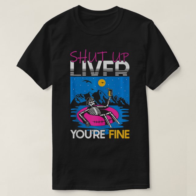 Funny Shut up Leberstrand Fluss Schlauchboot Ausfl T-Shirt (Design vorne)