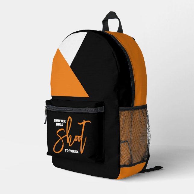 Funny Shutterbugs Shoot to Thrill Bedruckter Rucksack (Rückseitige Ecke Rechts)