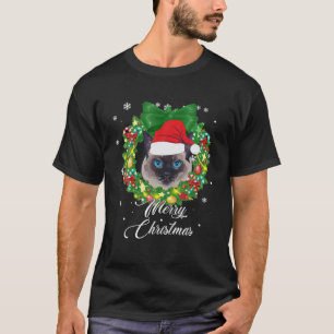 Funny Siamese Katze Schnee Weihnachten Weihnachten T-Shirt
