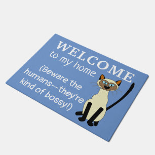 Funny Siamese Katze Willkommen Türmatte, benutzer Fußmatte