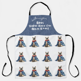 Funny Siamese Super Hero Cat All-Over Print Schürz Schürze