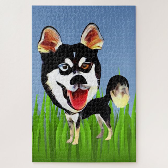 Funny Siberian Husky 1014 Piece Puzzle (Vertical)