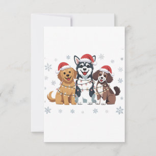 Funny Siberian Husky Dog Lover Weihnachtsbaum Dankeskarte
