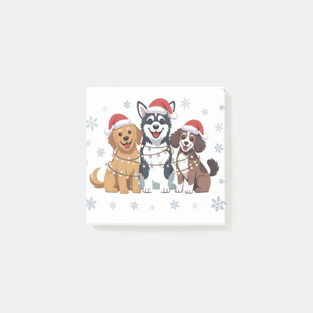 Funny Siberian Husky Dog Lover Weihnachtsbaum Post-it Klebezettel (Vorderseite)