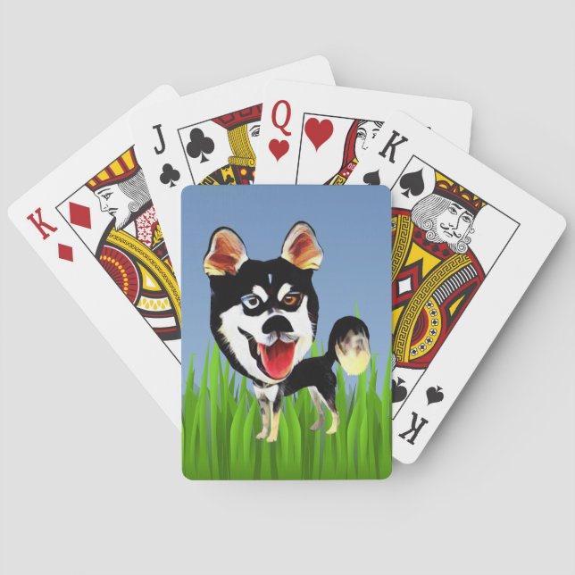 Funny Siberian Husky Hund spielen Karten Spielkarten (Rückseite)