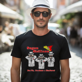 Funny Sicilian Sprichwort Mafia Characters T - Shi T-Shirt