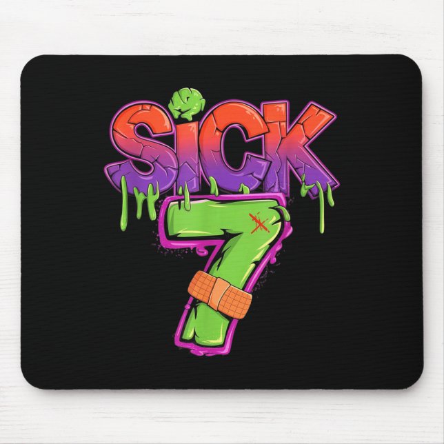 Funny Sick Seven 67 Funny Meme Sick Of 7  Mousepad (Vorne)