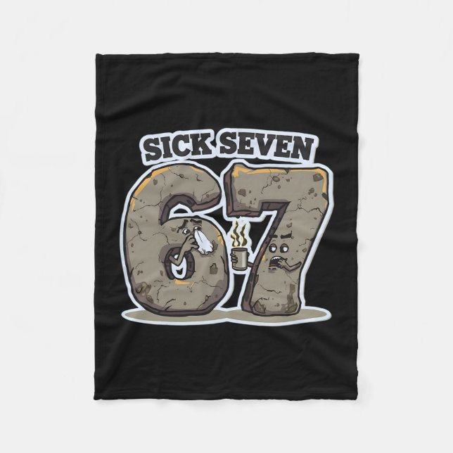 Funny Sick Seven 67 Meme Costume Sneezing Cold Flu Fleecedecke (Vorderseite)