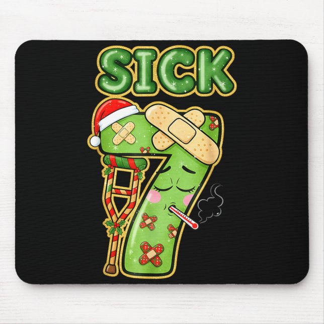 Funny Sick Seven Meme 67 Six Seven Santa Hat Chris Mousepad (Vorne)