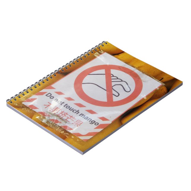 Funny Sign 'Do not Touch mango' Notizblock (Linke Seite)