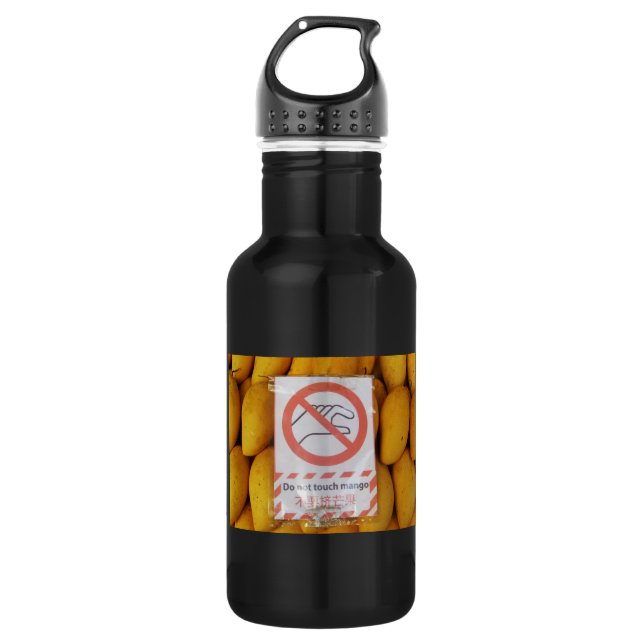 Funny Sign 'Do not Touch mango' Trinkflasche (Vorderseite)