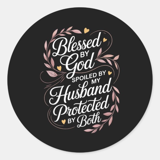 Funny Siled Wife Art For Women Girls Mpy Old Husba Runder Aufkleber (Vorderseite)