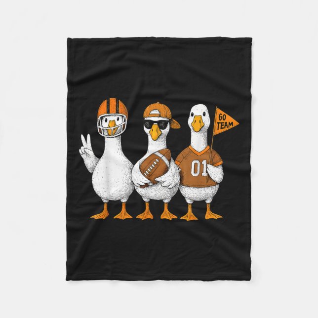 Funny Silly Goose Duck Football Fall Football Game Fleecedecke (Vorderseite)