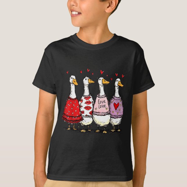 Funny Silly Goose Valentine Trendy Valentine's Day T-Shirt (Vorderseite)