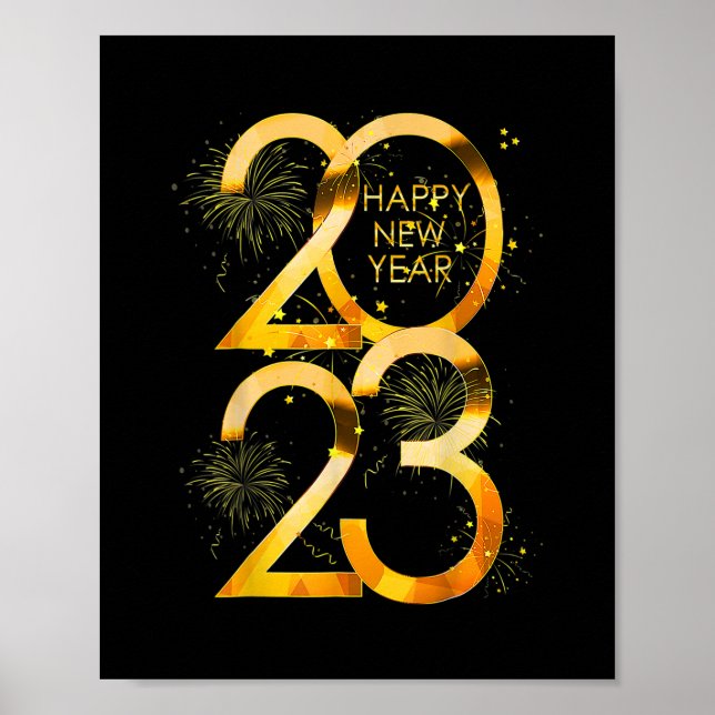 Funny Silvester Party Supplies 2023 Happy New Poster (Vorne)