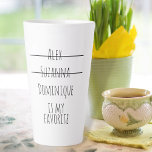 Funny Simple Favorite Child Names Mother's Day Mam Milchtasse<br><div class="desc">Niedliches und lustiges Lieblingskind minimalistisches modernes Design mit Namen,  die in einem modernen,  handgeschriebenen Schriftart gestrichen wurden,  Geschenk für Mama oder Oma für jeden Anlass.</div>