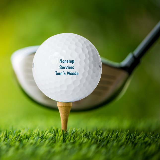 Funny Simple Golfer "Nonstop Service:Name's Woods" Golfball (Von Creator hochgeladen)