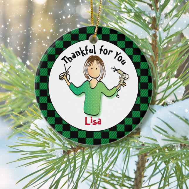 Funny Simple Hair Stylist Gift Idee - Personalisie Keramik Ornament (Von Creator hochgeladen)
