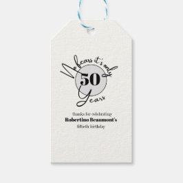 Funny Simple No Fears 50th birthday party Geschenkanhänger