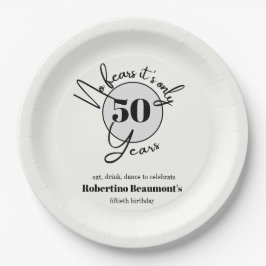 Funny Simple No Fears 50th birthday party Pappteller