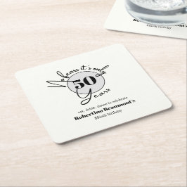 Funny Simple No Fears 50th birthday party Rechteckiger Pappuntersetzer