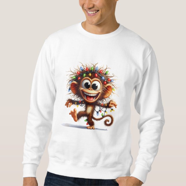 Funny Singe Sweatshirt de Noël (Devant)
