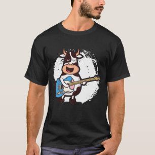 Funny Singer Cow Gitarre Musik Liebhaber T-Shirt