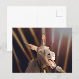 Funny Singing Donkey Postkarte