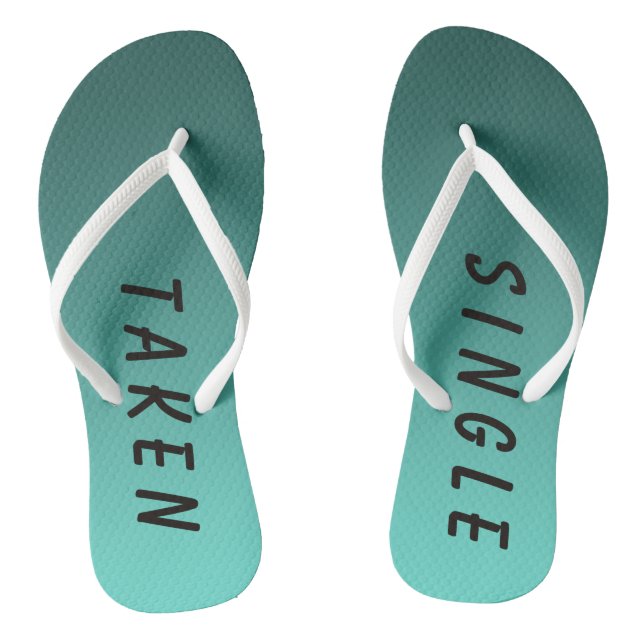 Funny Single Taken Sign Aquamarin Flip Flops (Fußbett)