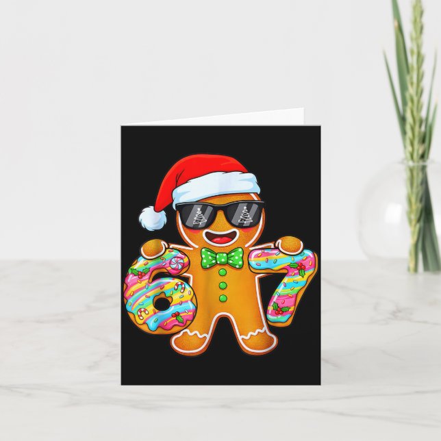 Funny Six Seven 67 Gingerbread Christmas Boys Xmas Karte (Vorderseite)