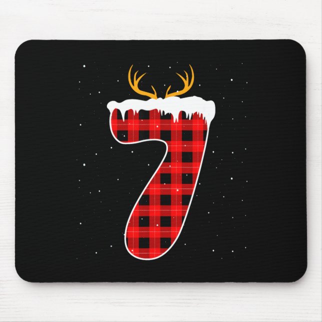 Funny Six Seven 6 7 Meme 67 Christmas Red Plaid Xm Mousepad (Vorne)