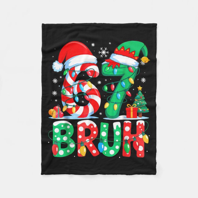 Funny Six Seven 6 7 Meme Christmas Family Xmas San Fleecedecke (Vorderseite)