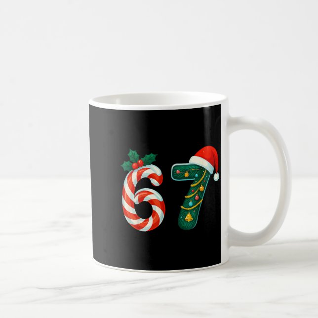 Funny Six Seven 6 7 Meme Christmas Family Xmas San Kaffeetasse (Rechts)