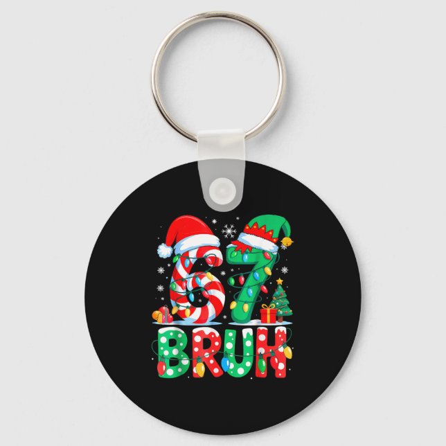 Funny Six Seven 6 7 Meme Christmas Family Xmas San Schlüsselanhänger (Vorderseite)