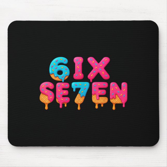 Funny Six Seven 6 7 Meme Design  Mousepad (Vorne)